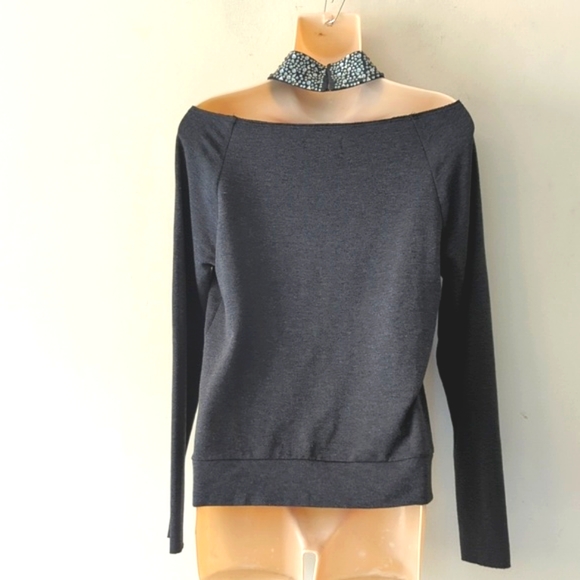 Bailey 44 "Shrine of Terror" Sweatshirt with Embellished Choker S - Picture 8 of 16